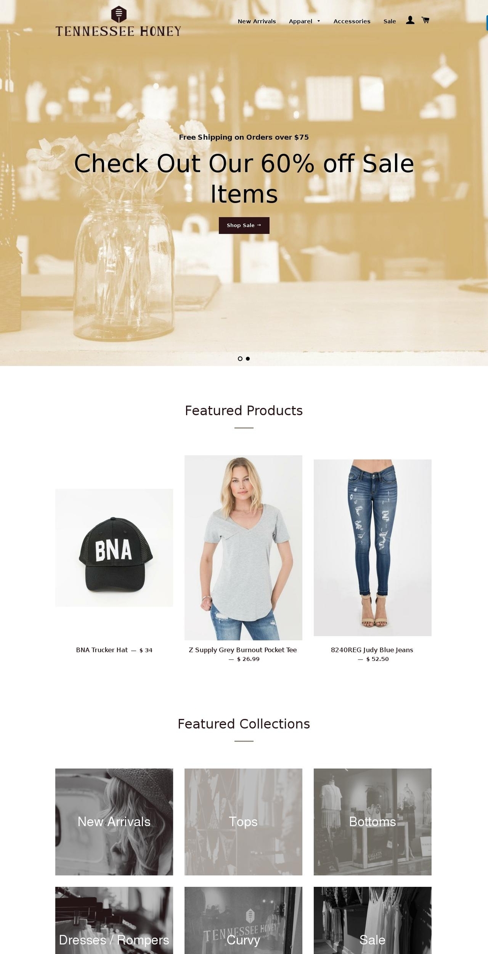 tennesseehoneyboutique.com shopify website screenshot