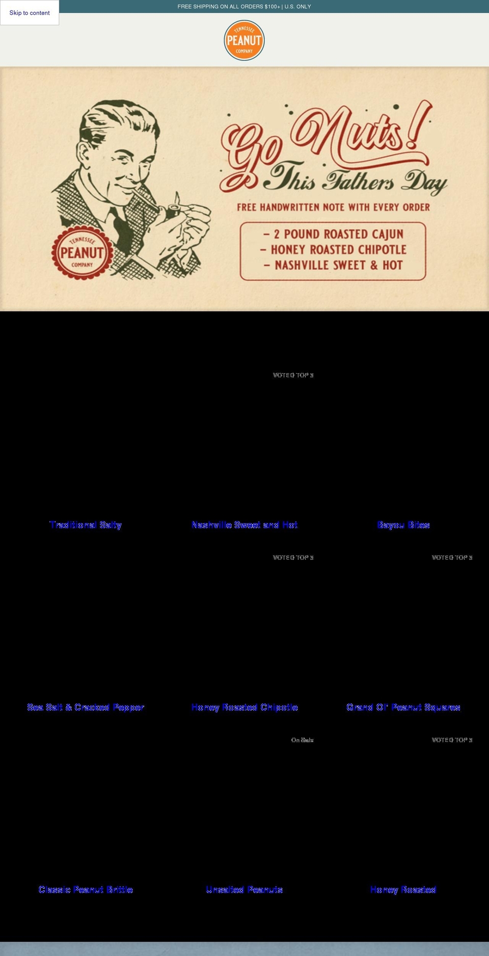 tennesseepeanut.com shopify website screenshot