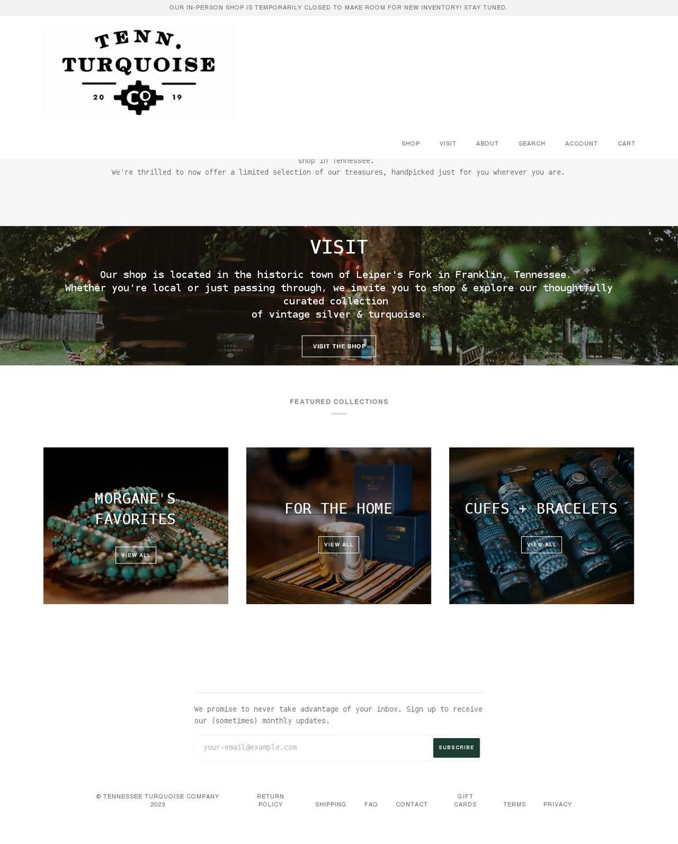 tennesseeturquoise.com shopify website screenshot