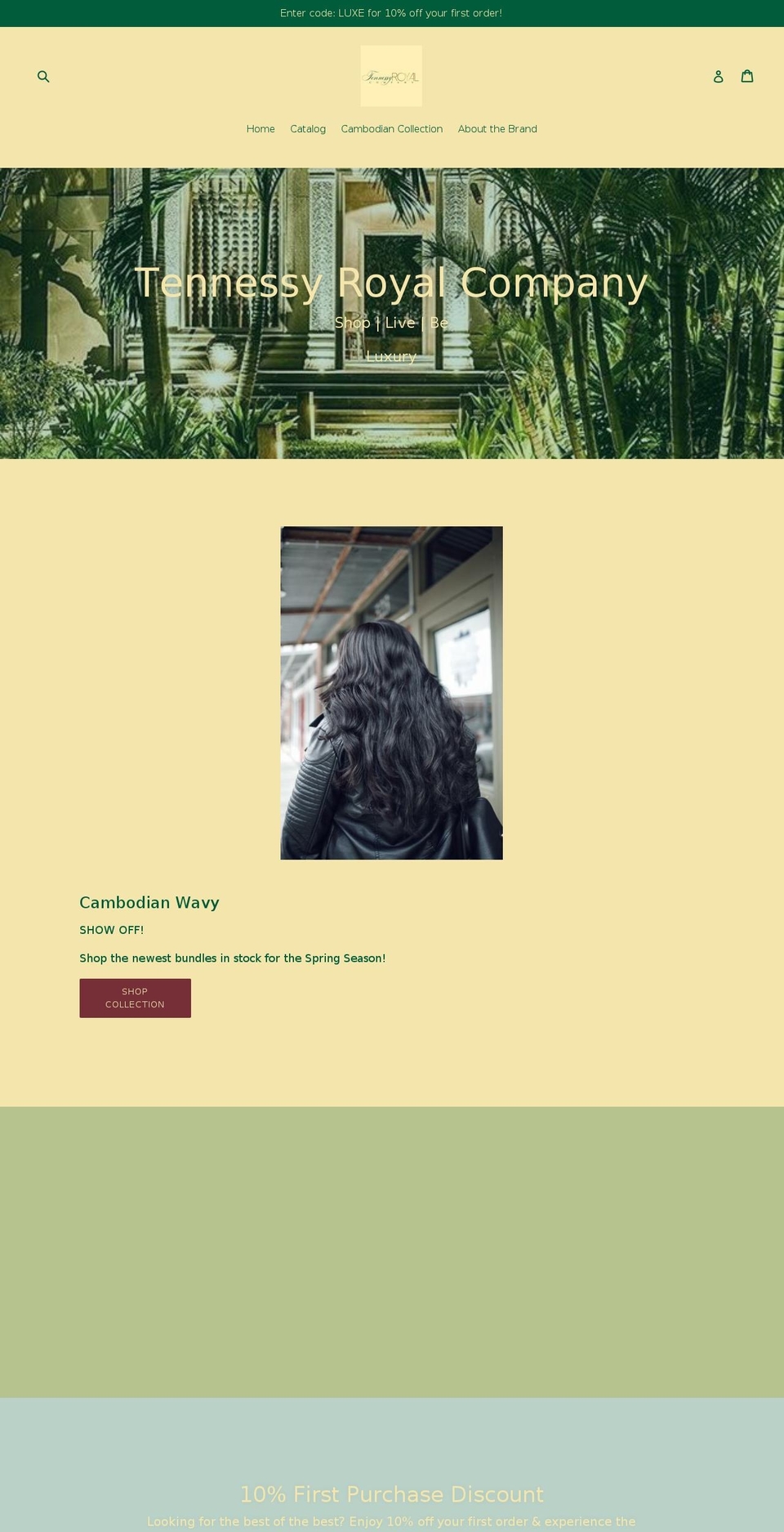 tennessyroyal.com — Shopify storefront screenshot