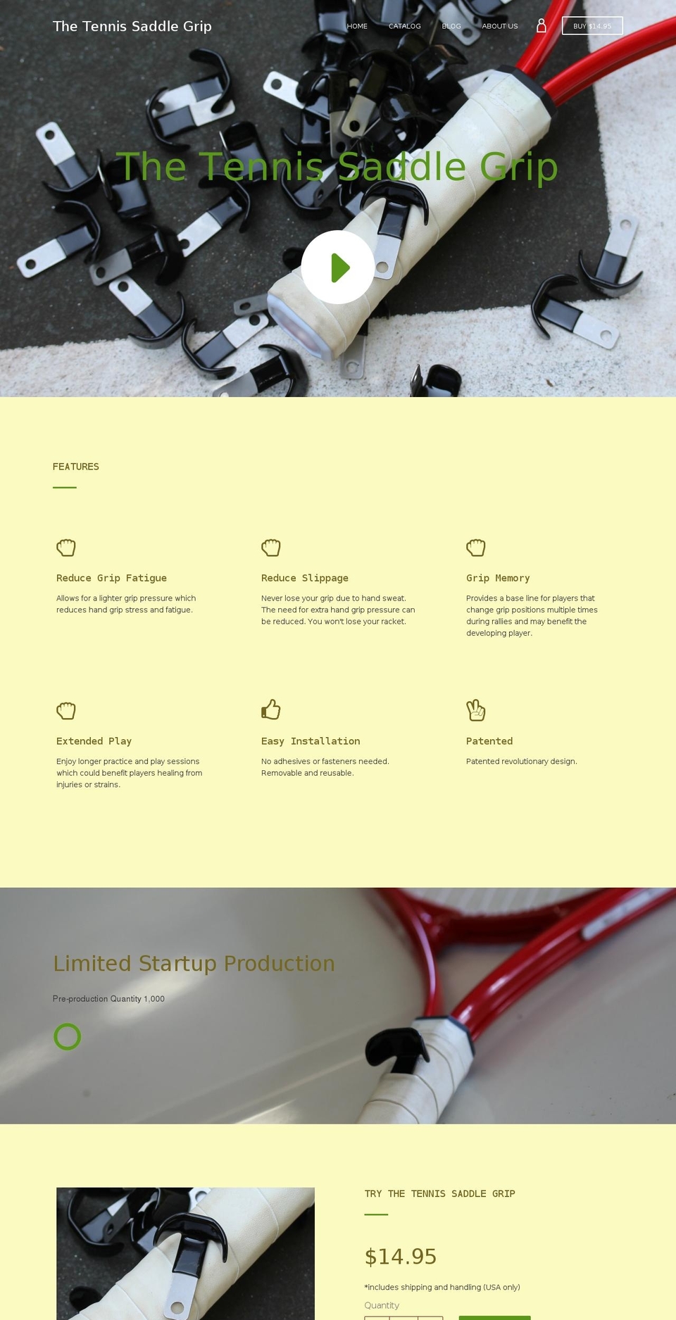 tennissaddlegrip.com shopify website screenshot