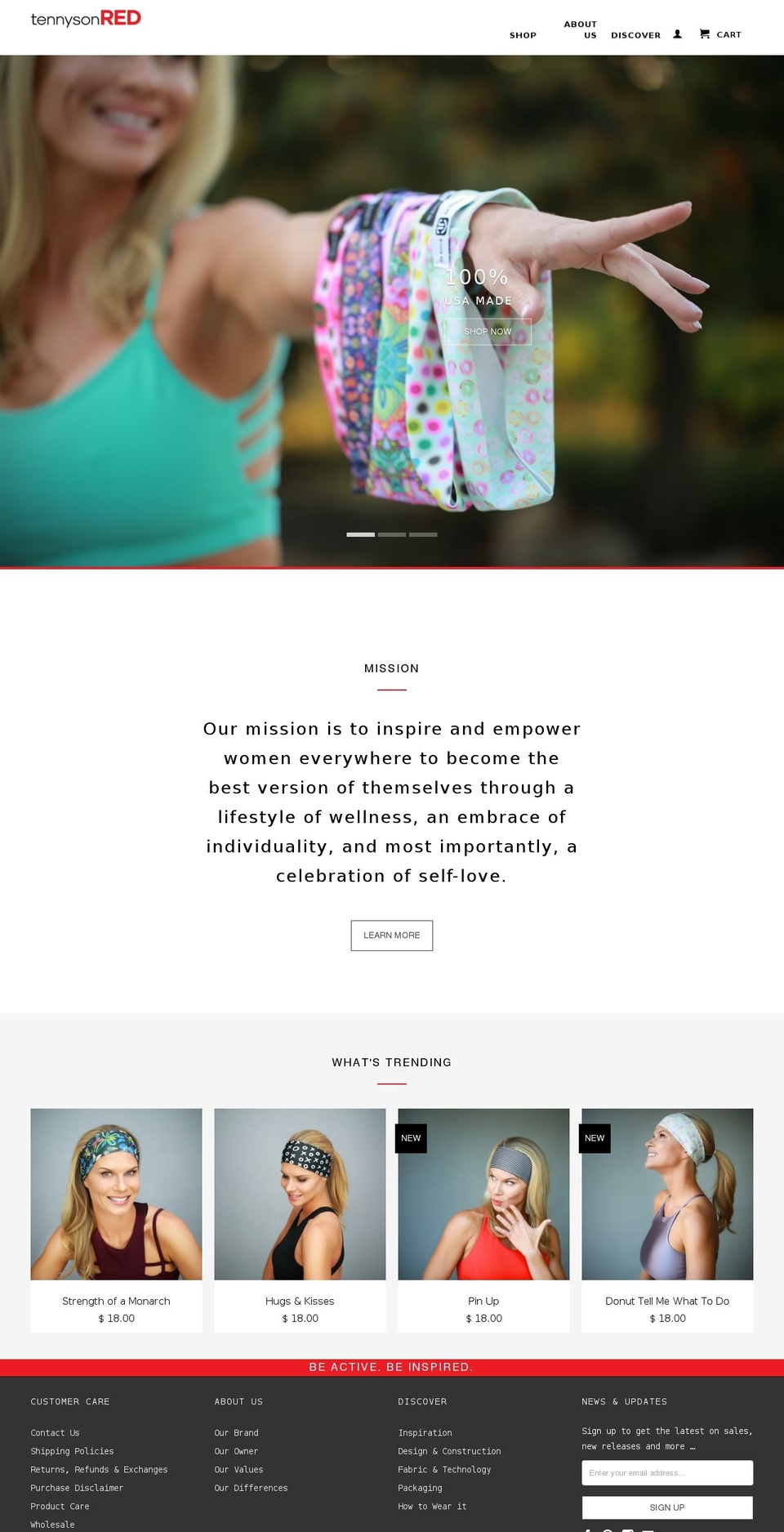 tennysonred.com shopify website screenshot