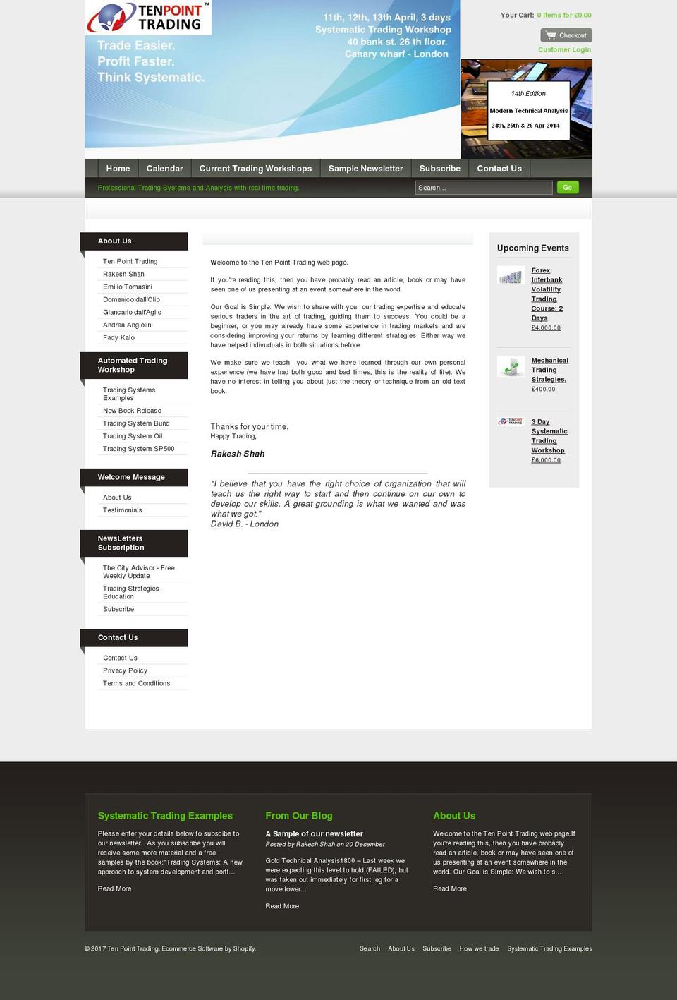 tenpointtrading.com shopify website screenshot