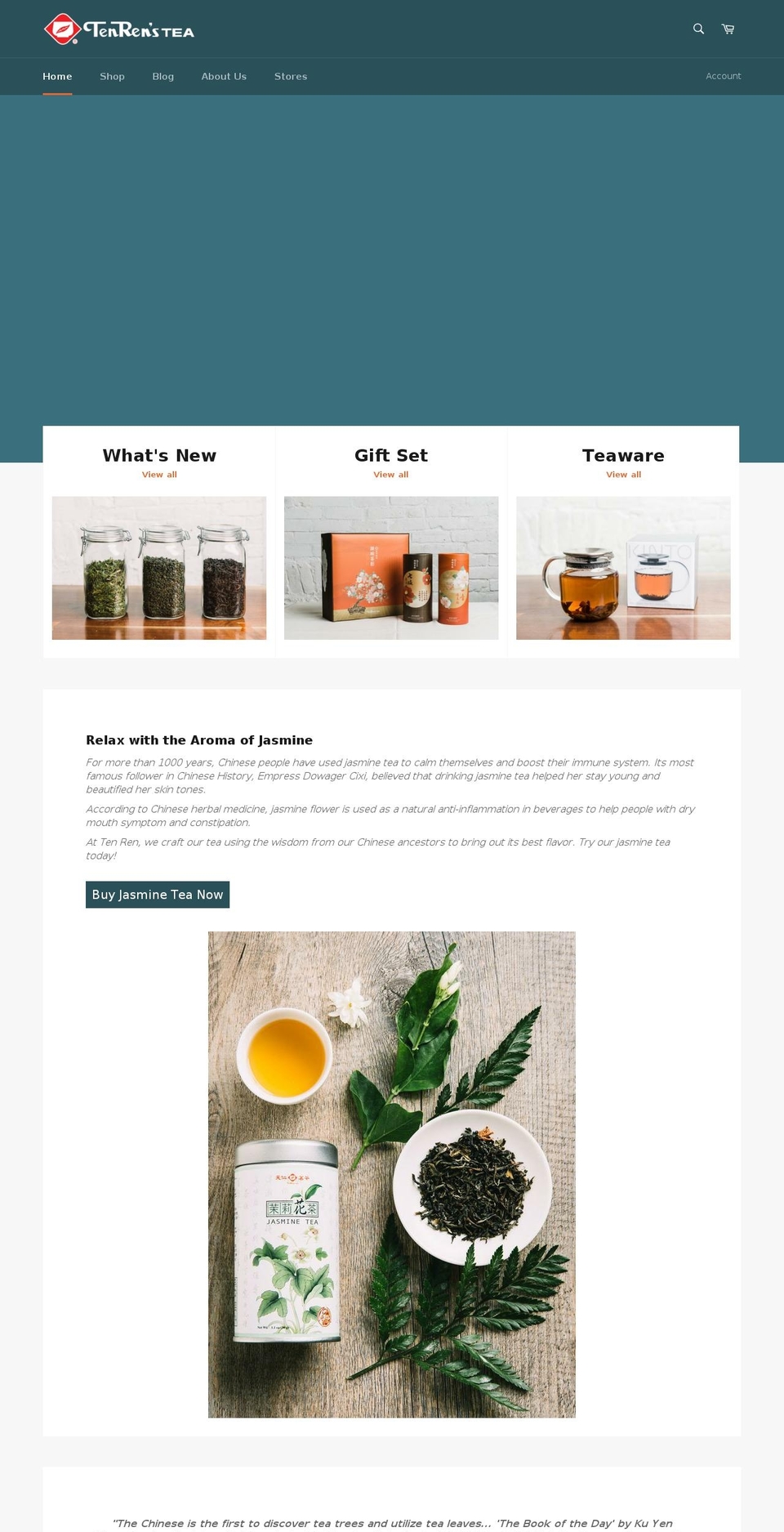 tenrenfinetea.com shopify website screenshot