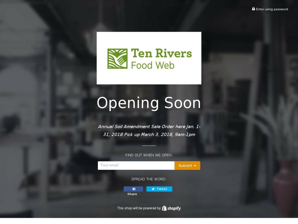 tenriversmarketplace.com shopify website screenshot