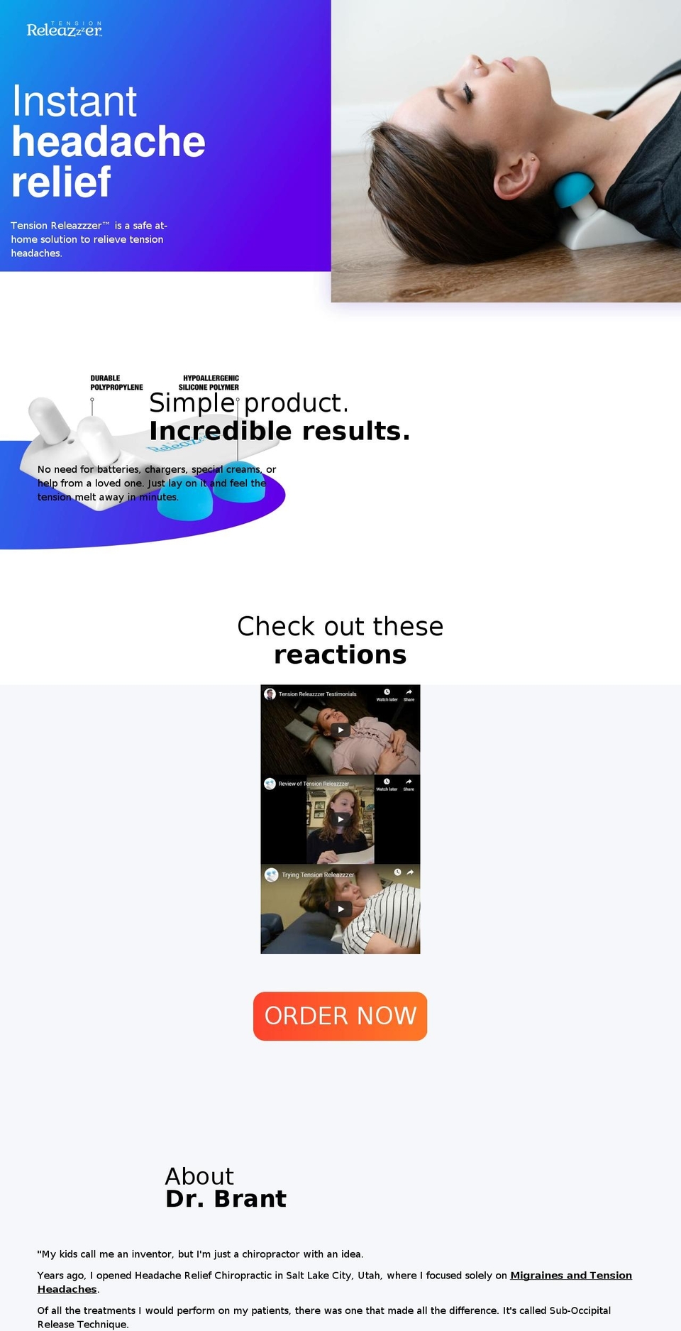 tensionreleazzzer.com shopify website screenshot