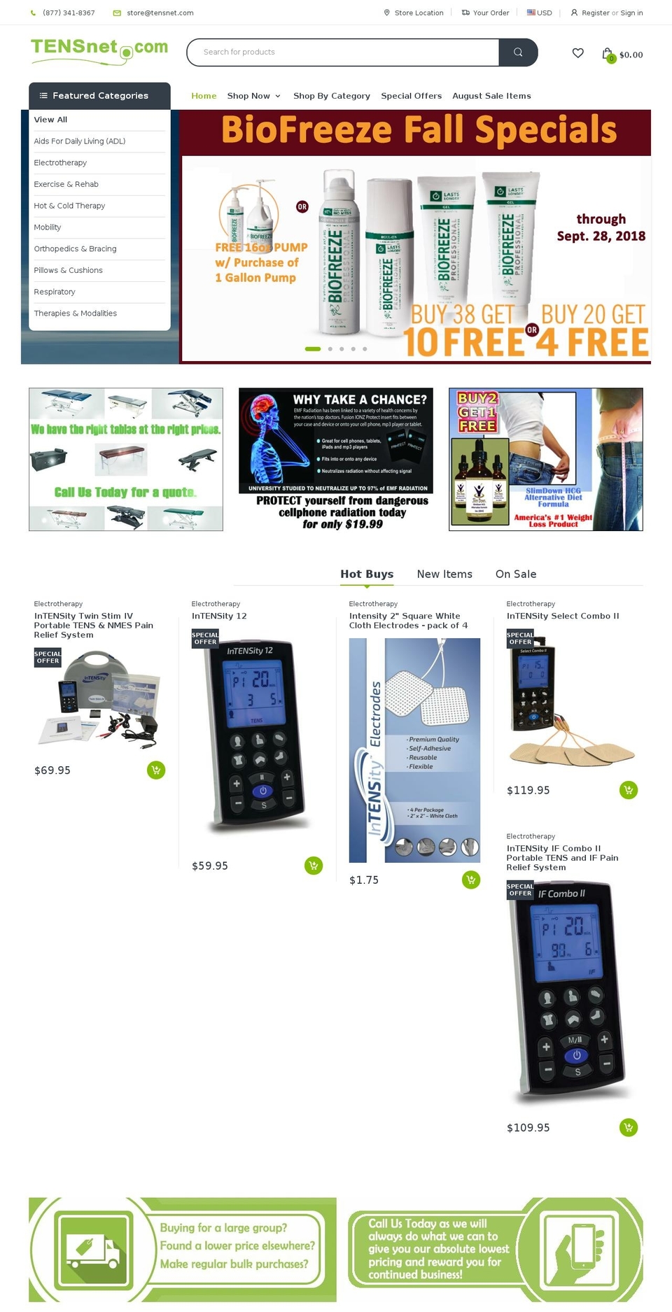 tensnet.com shopify website screenshot