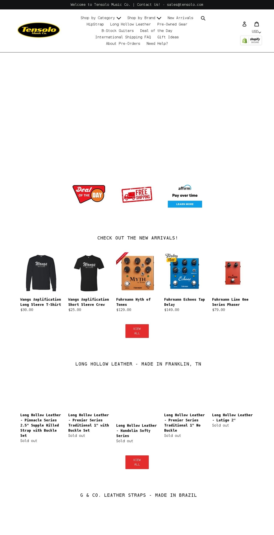 live-theme Shopify theme site example tensolo.com