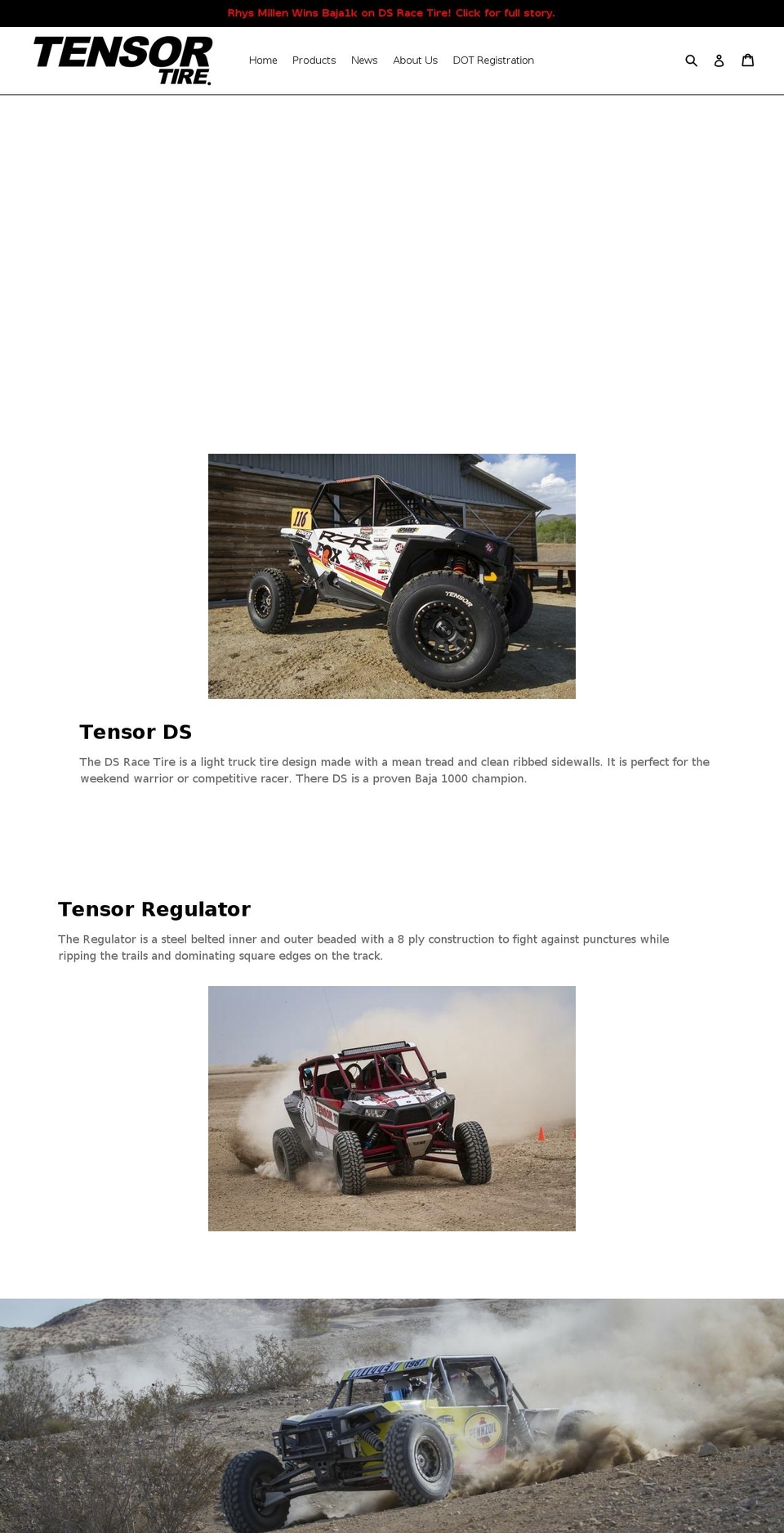 tensortire.com shopify website screenshot