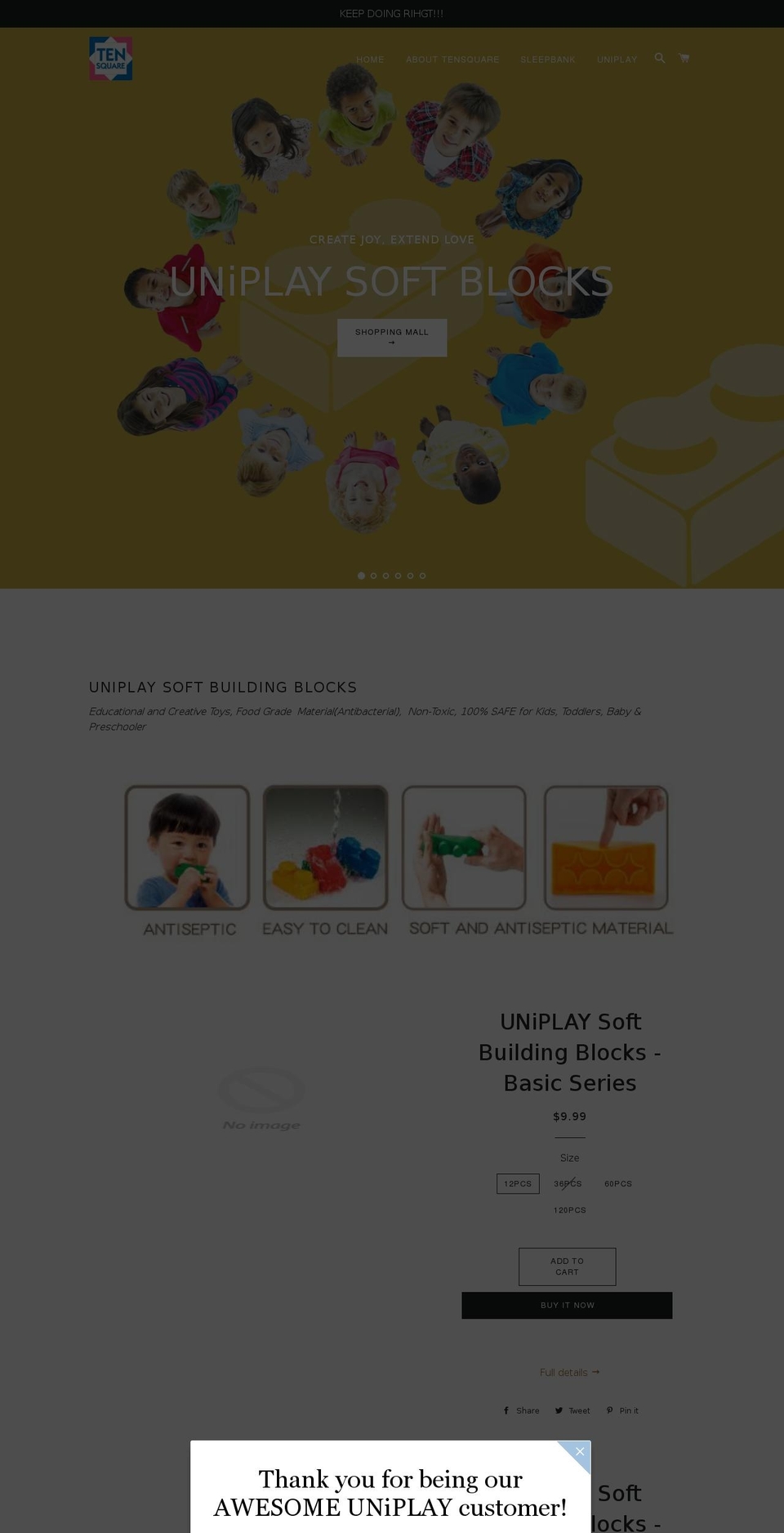 tensquareinc.com — Shopify storefront screenshot