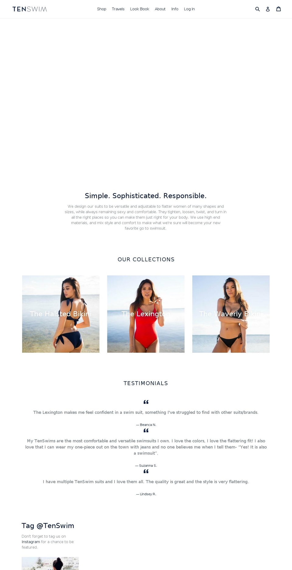 tenswim.com shopify website screenshot
