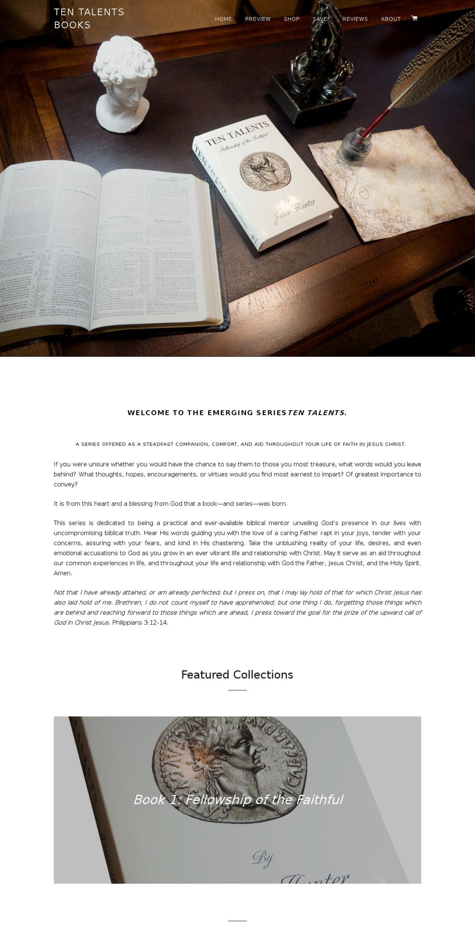 tentalentsbooks.com — Shopify storefront screenshot