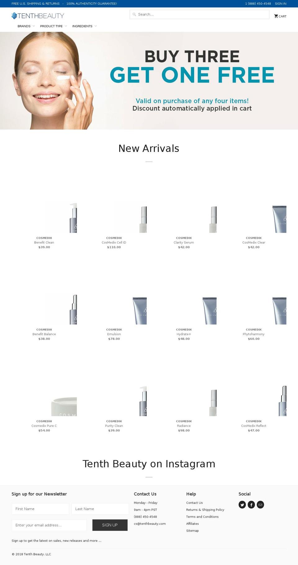 tenthbeauty.com — Shopify storefront screenshot
