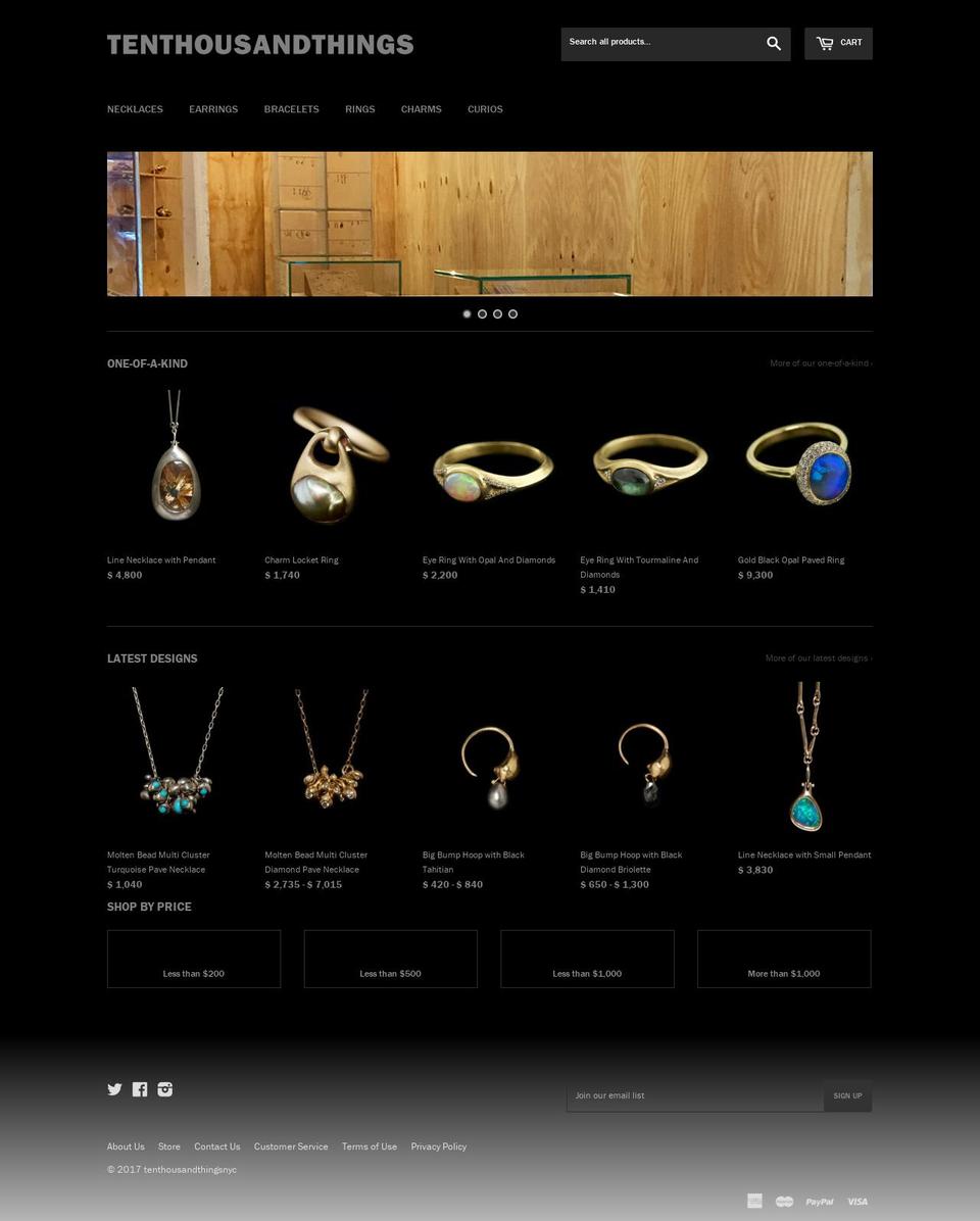 tenthousandthingsnyc.com shopify website screenshot