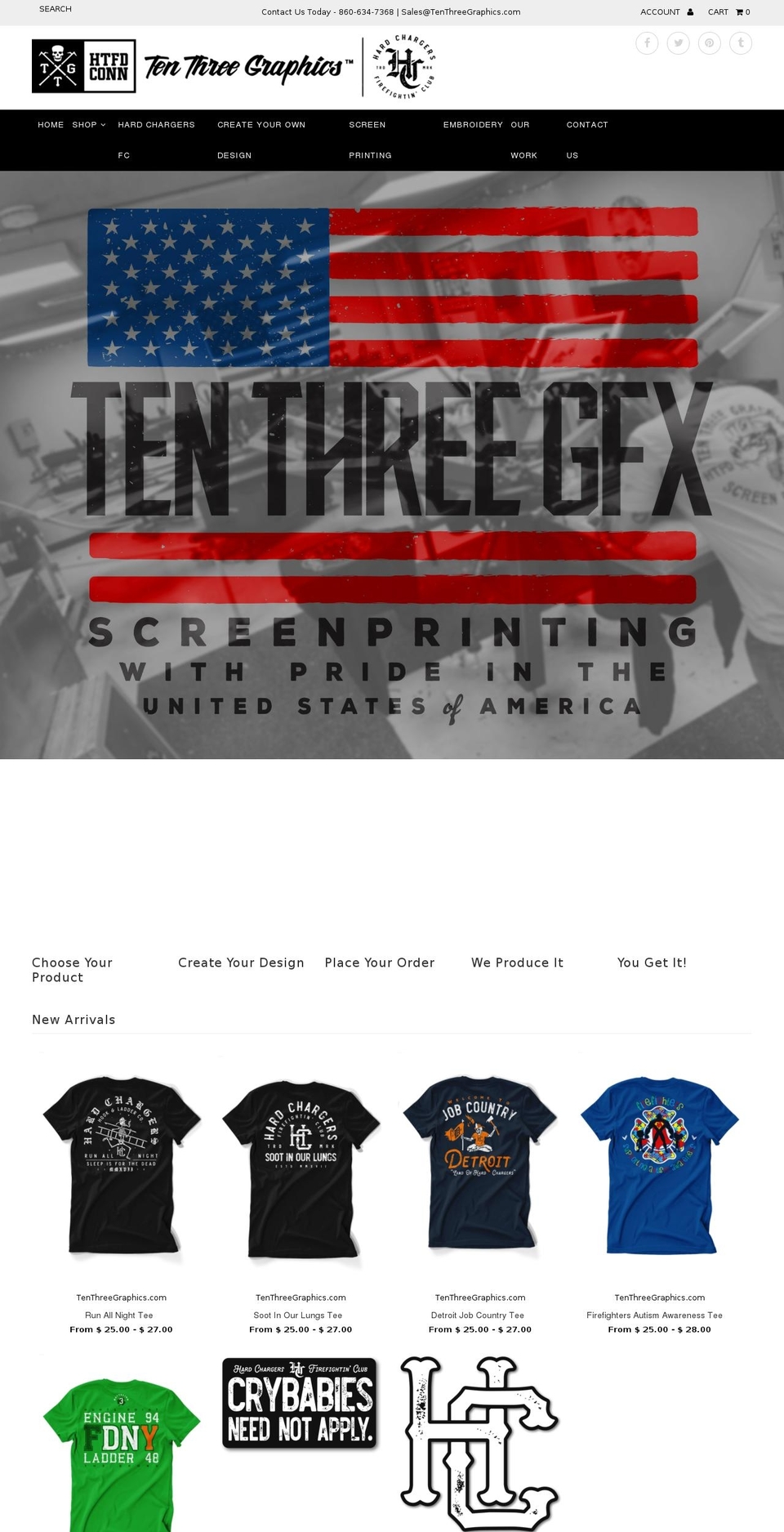 tenthreegraphics.com shopify website screenshot