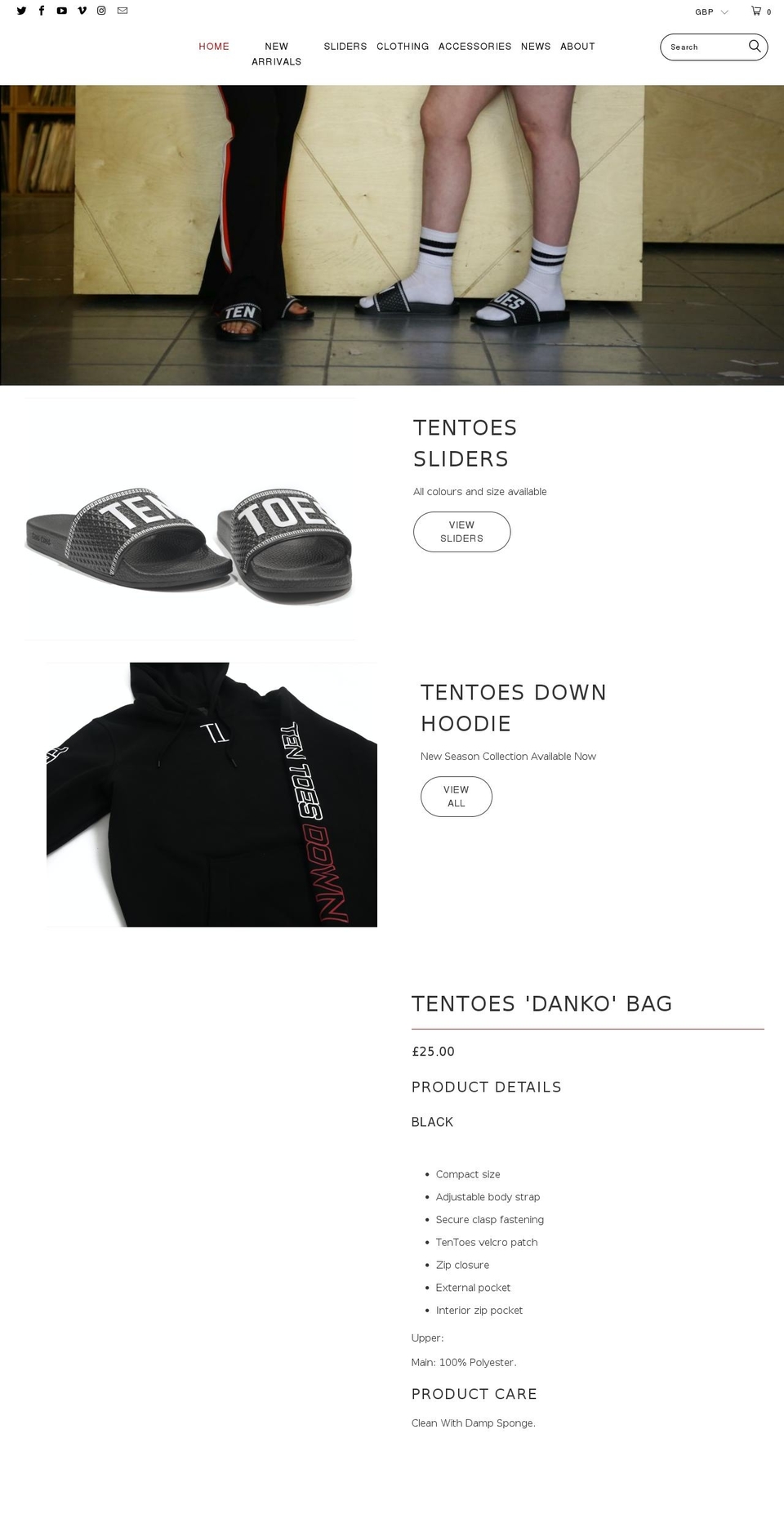 tentoes.uk shopify website screenshot