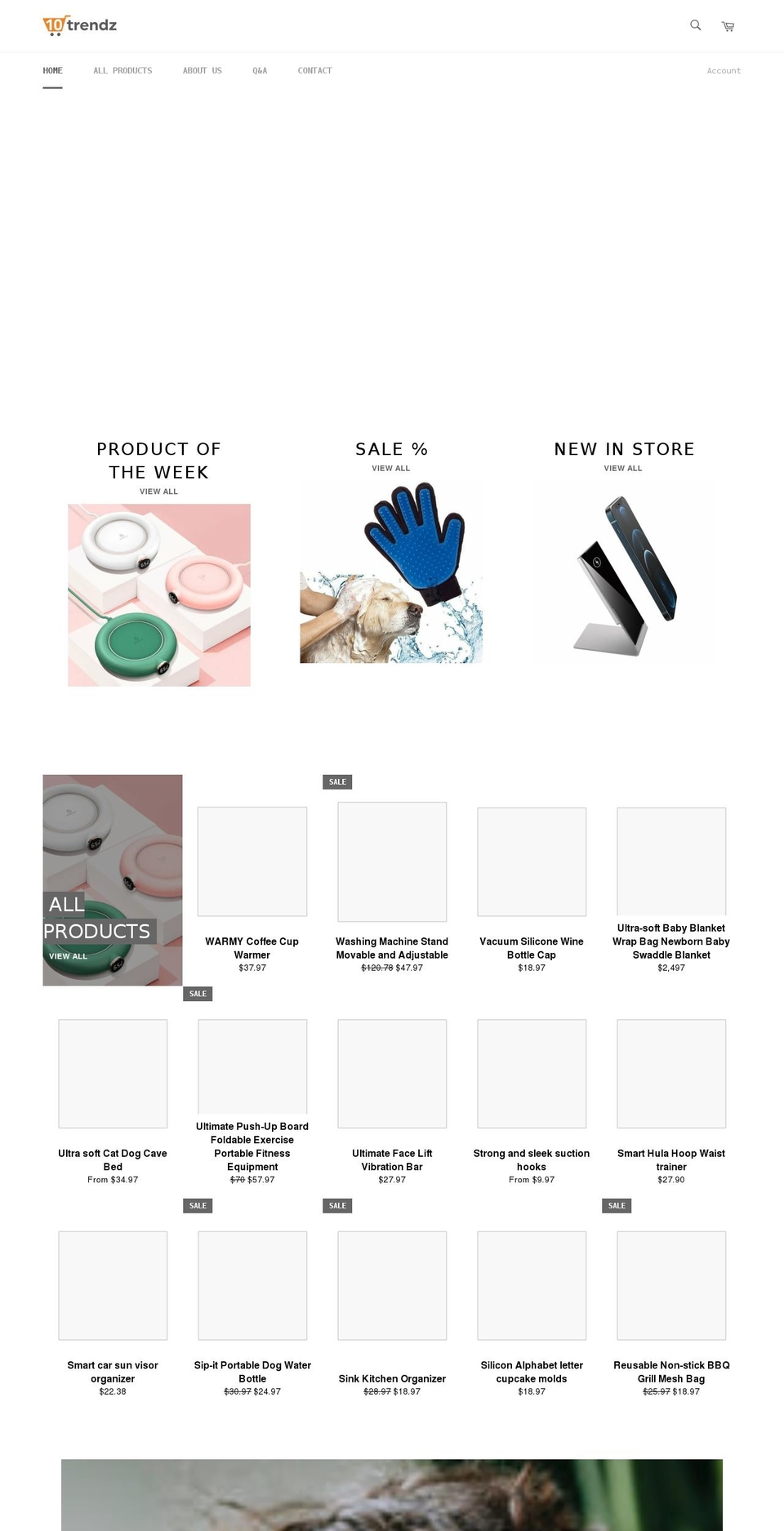 tentrendz.com shopify website screenshot