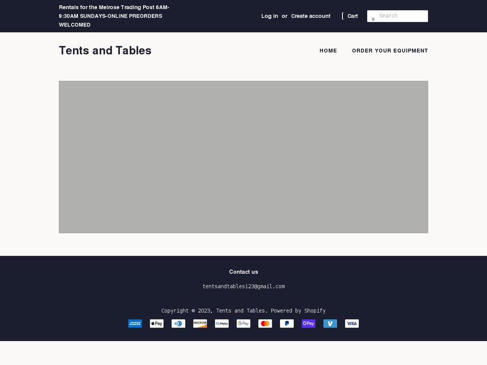 tentsandtables.net shopify website screenshot