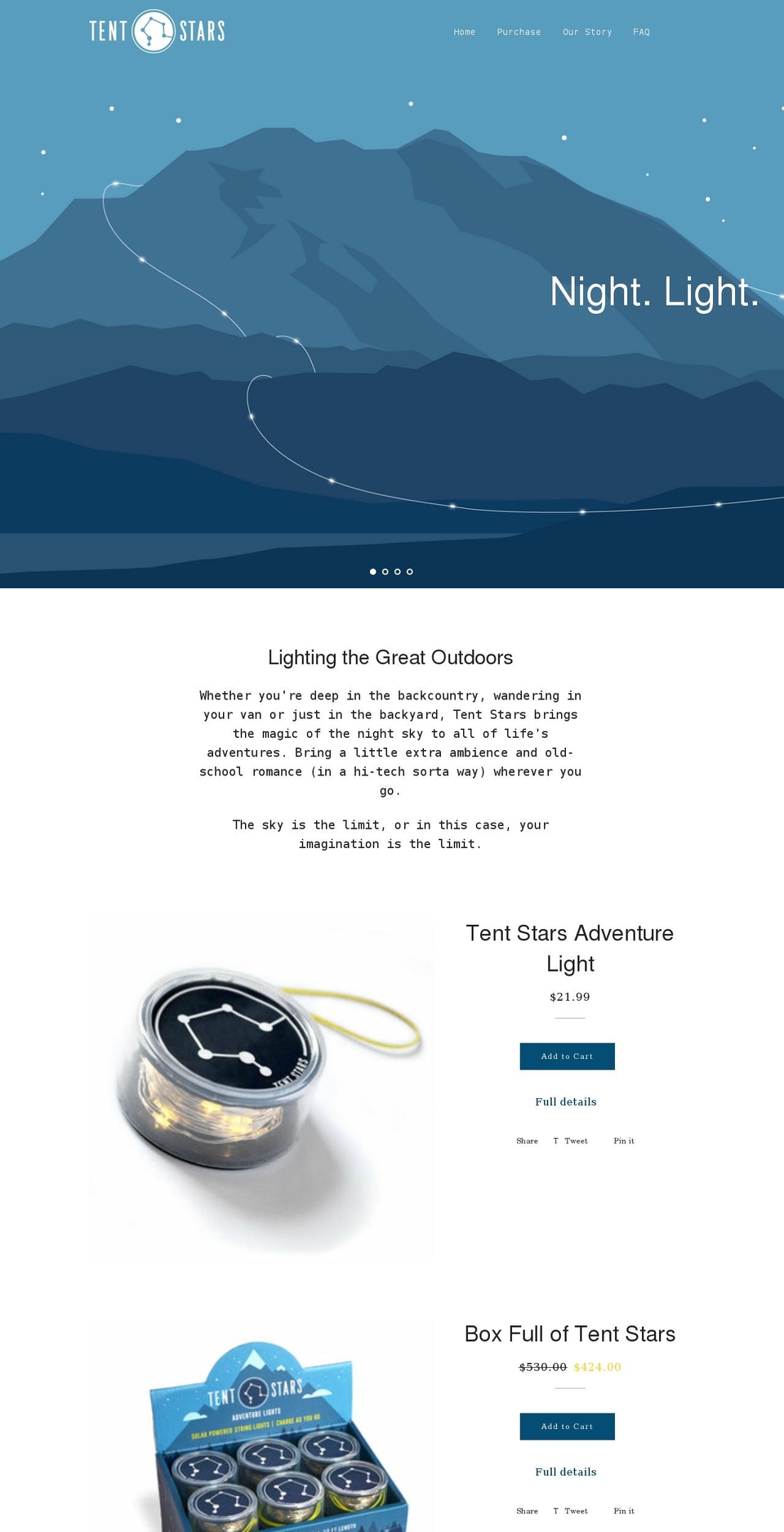 tentstars.com shopify website screenshot