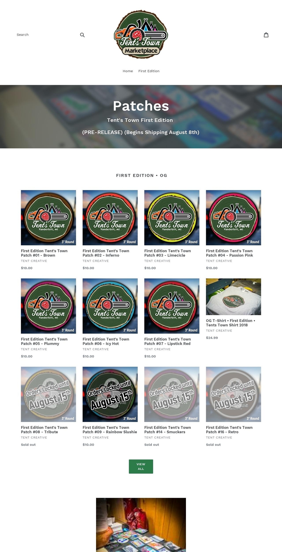 tentstown.com — Shopify storefront screenshot