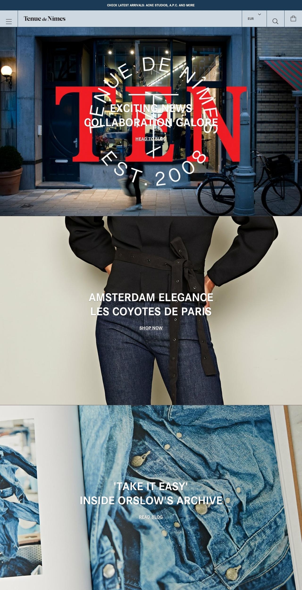 tenuedenimes.com — Shopify storefront screenshot