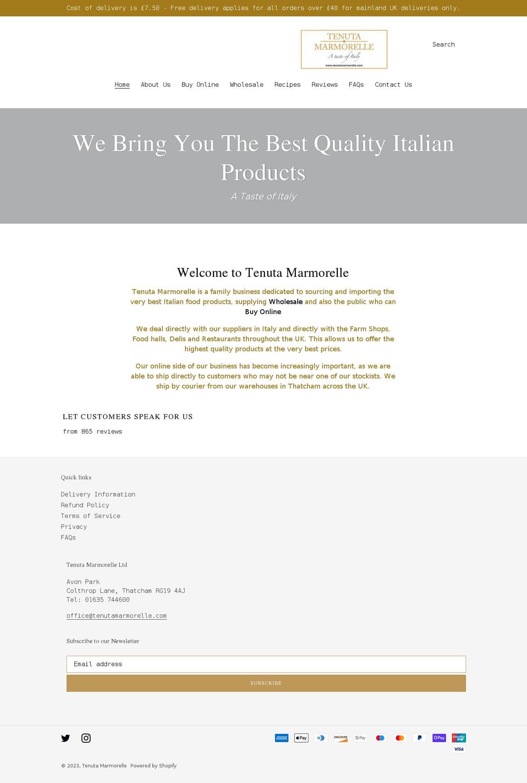 tenutamarmorelle.com shopify website screenshot