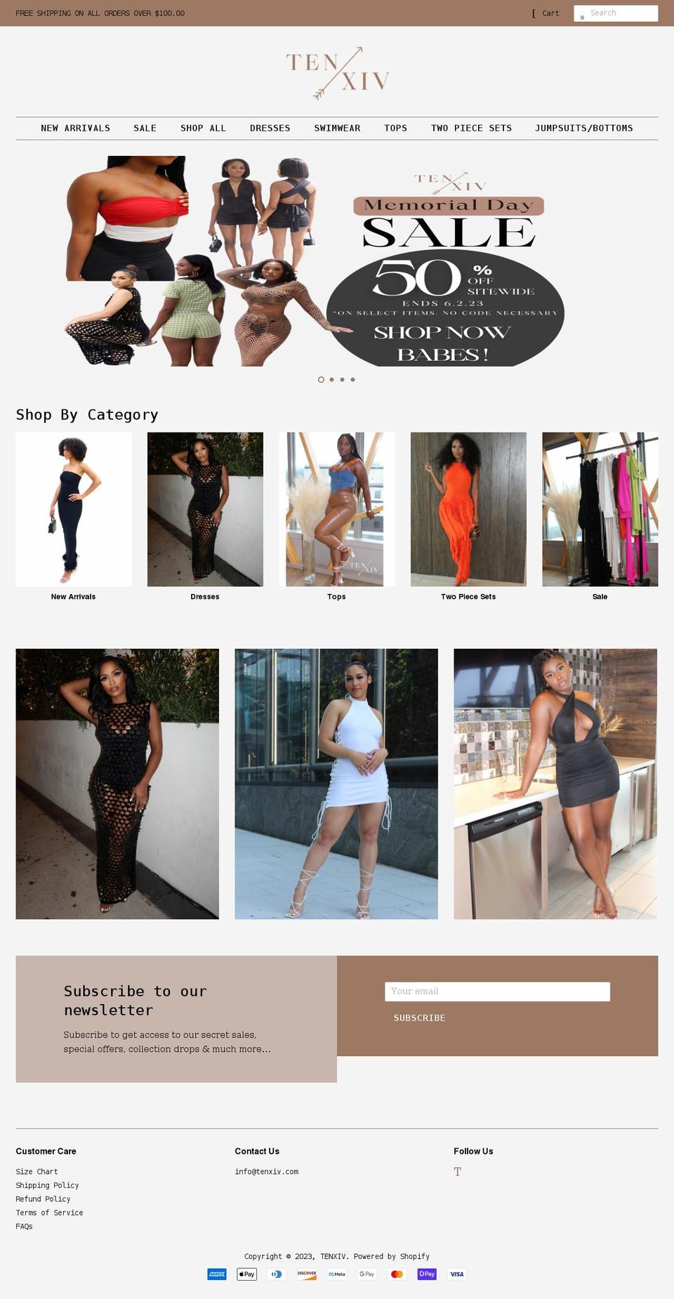 tenxiv.com shopify website screenshot