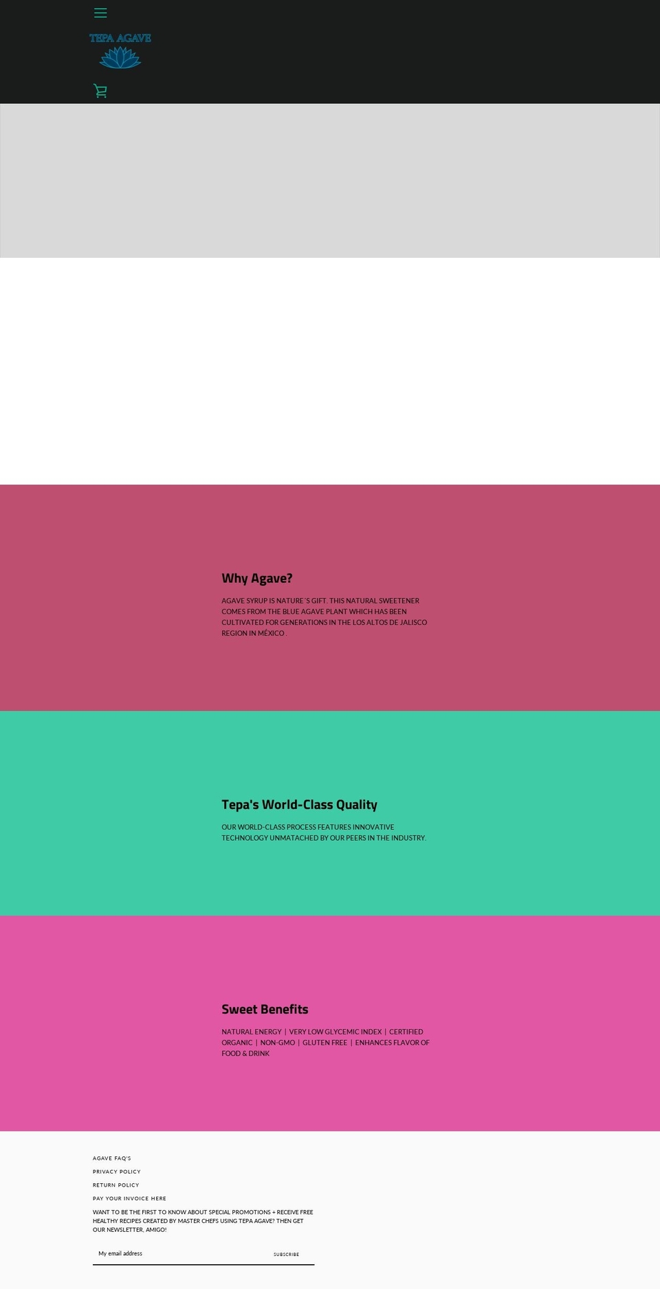 tepaagave.com — Shopify storefront screenshot