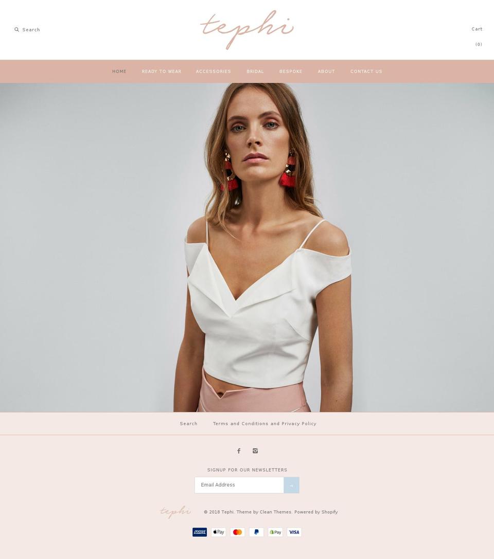 tephi.co.uk shopify website screenshot