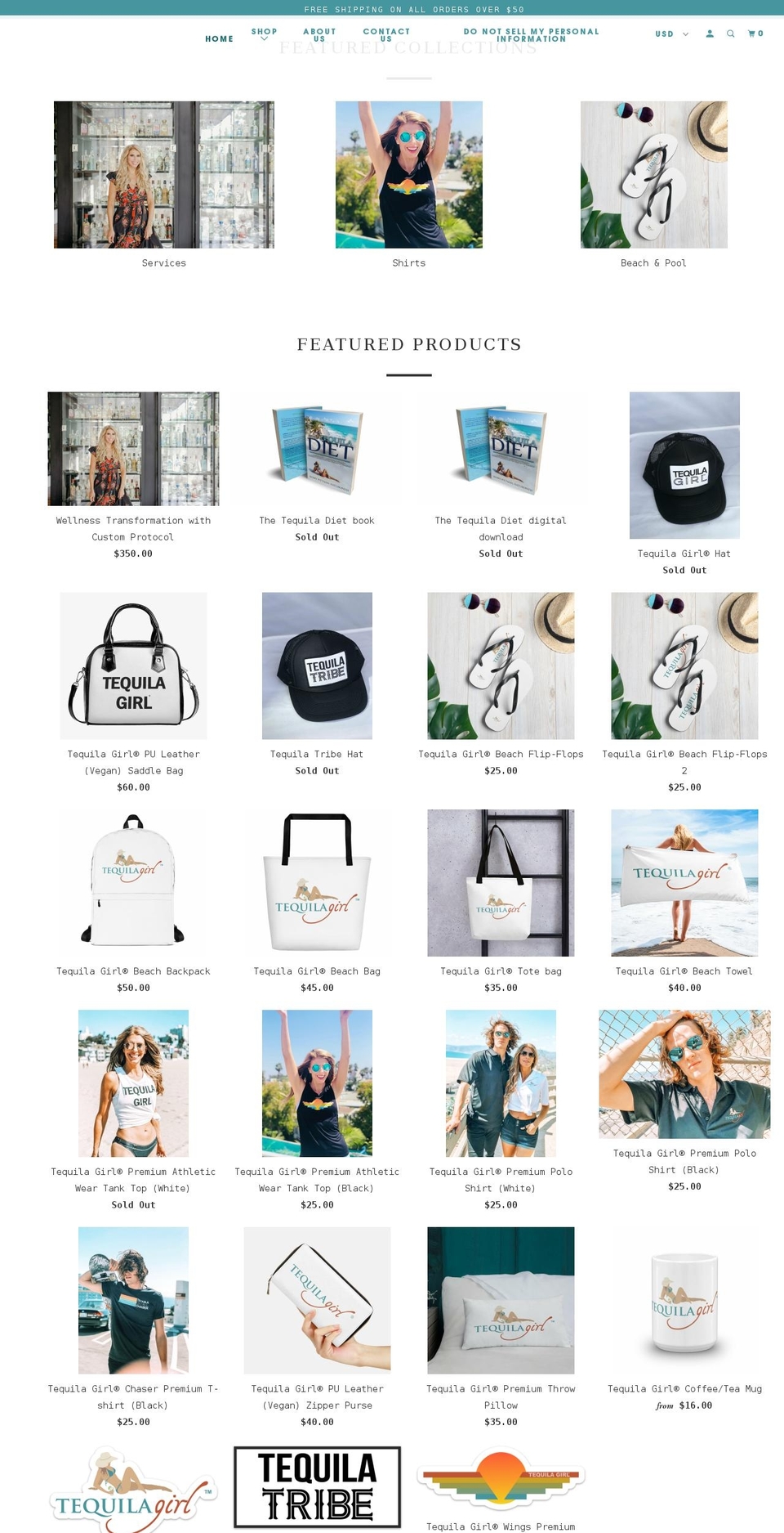 tequilagirlco.com shopify website screenshot