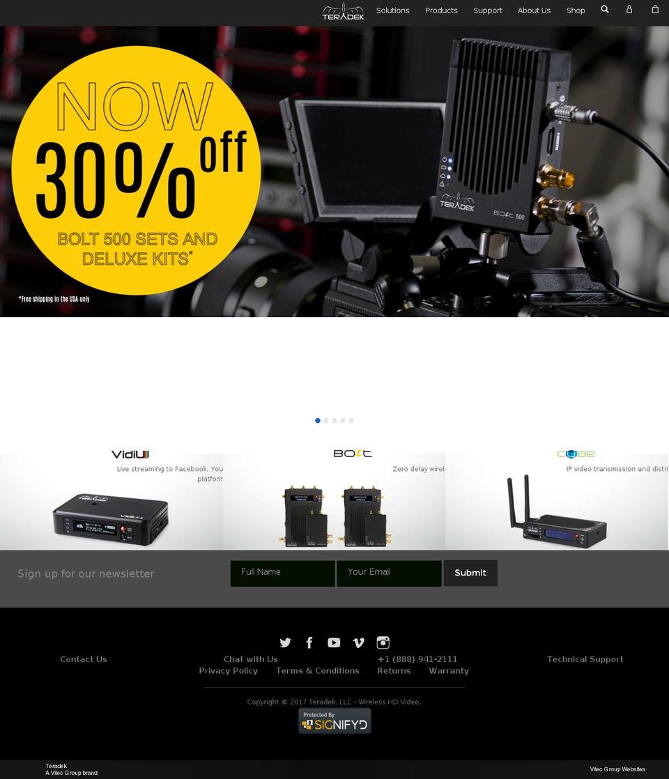 teradec.com shopify website screenshot