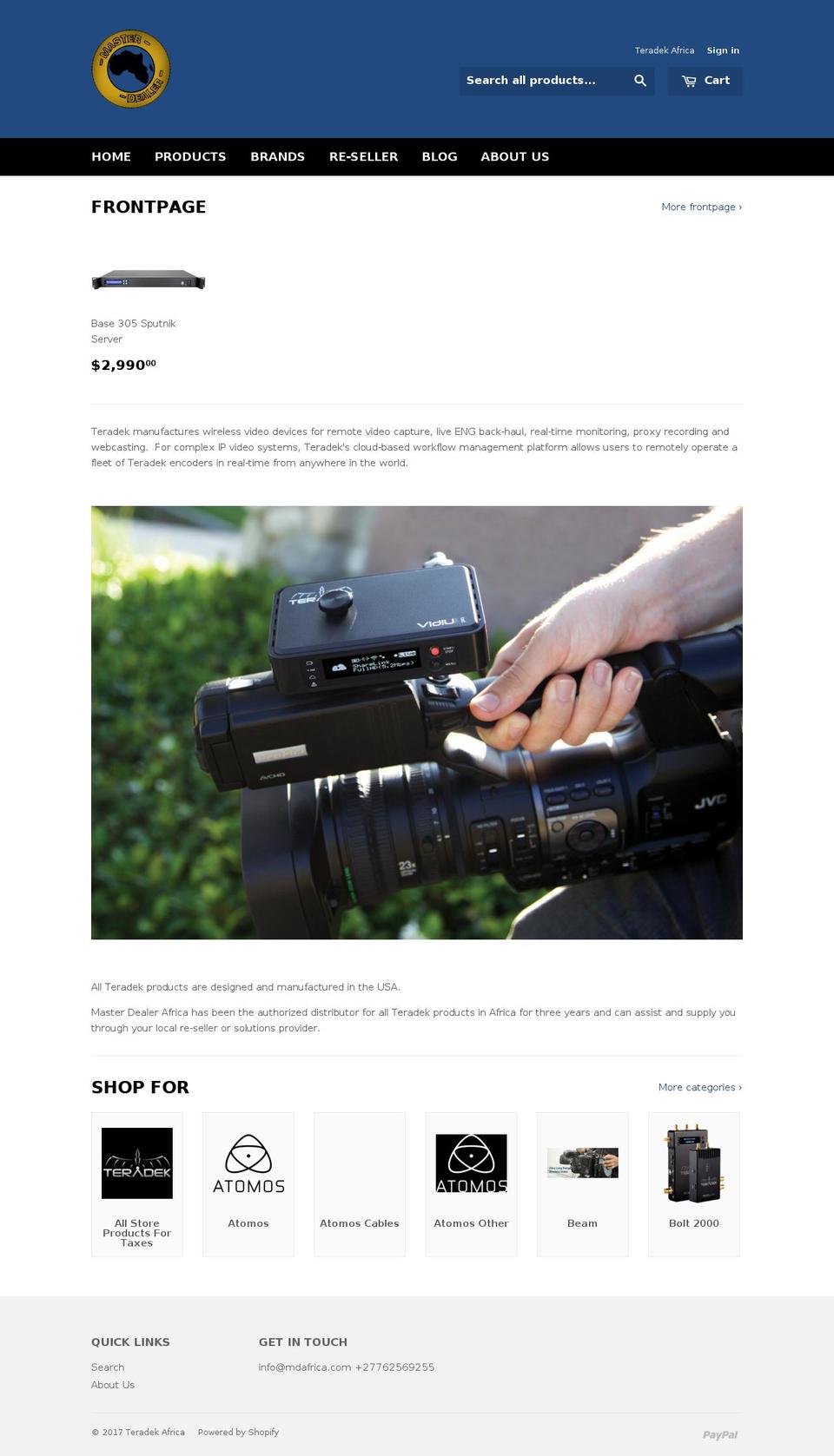 teradekafrica.com shopify website screenshot