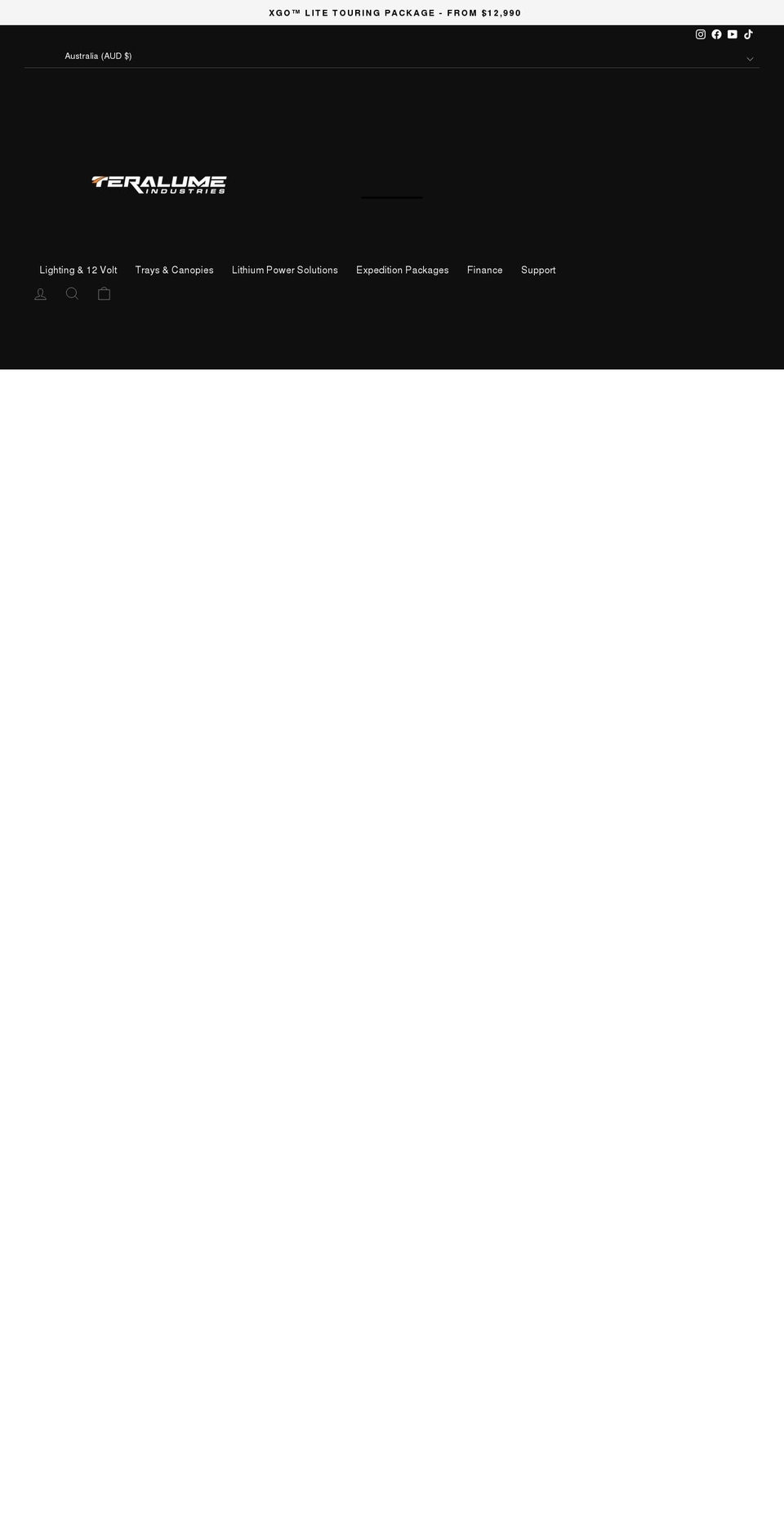 teralumeindustries.com shopify website screenshot