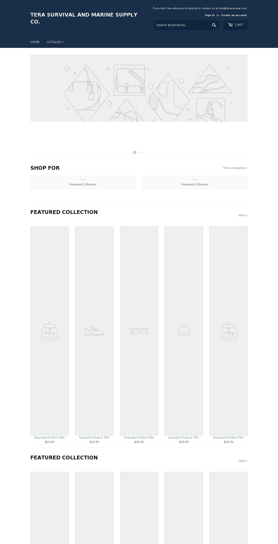 terasurvivalandmarine.com shopify website screenshot