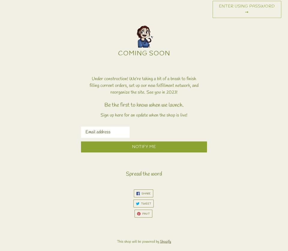 teratigerstudio.com shopify website screenshot