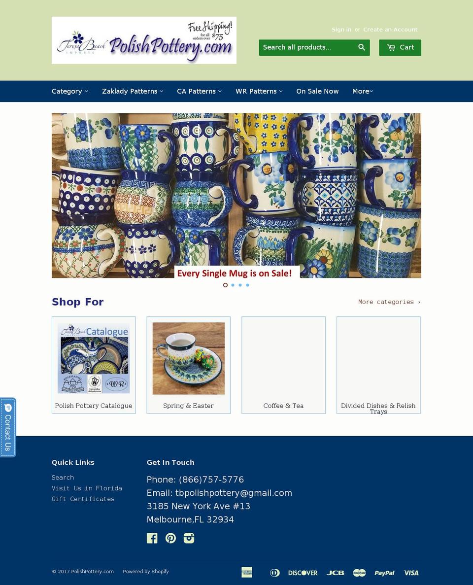 teresabeachpolishpottery.com shopify website screenshot