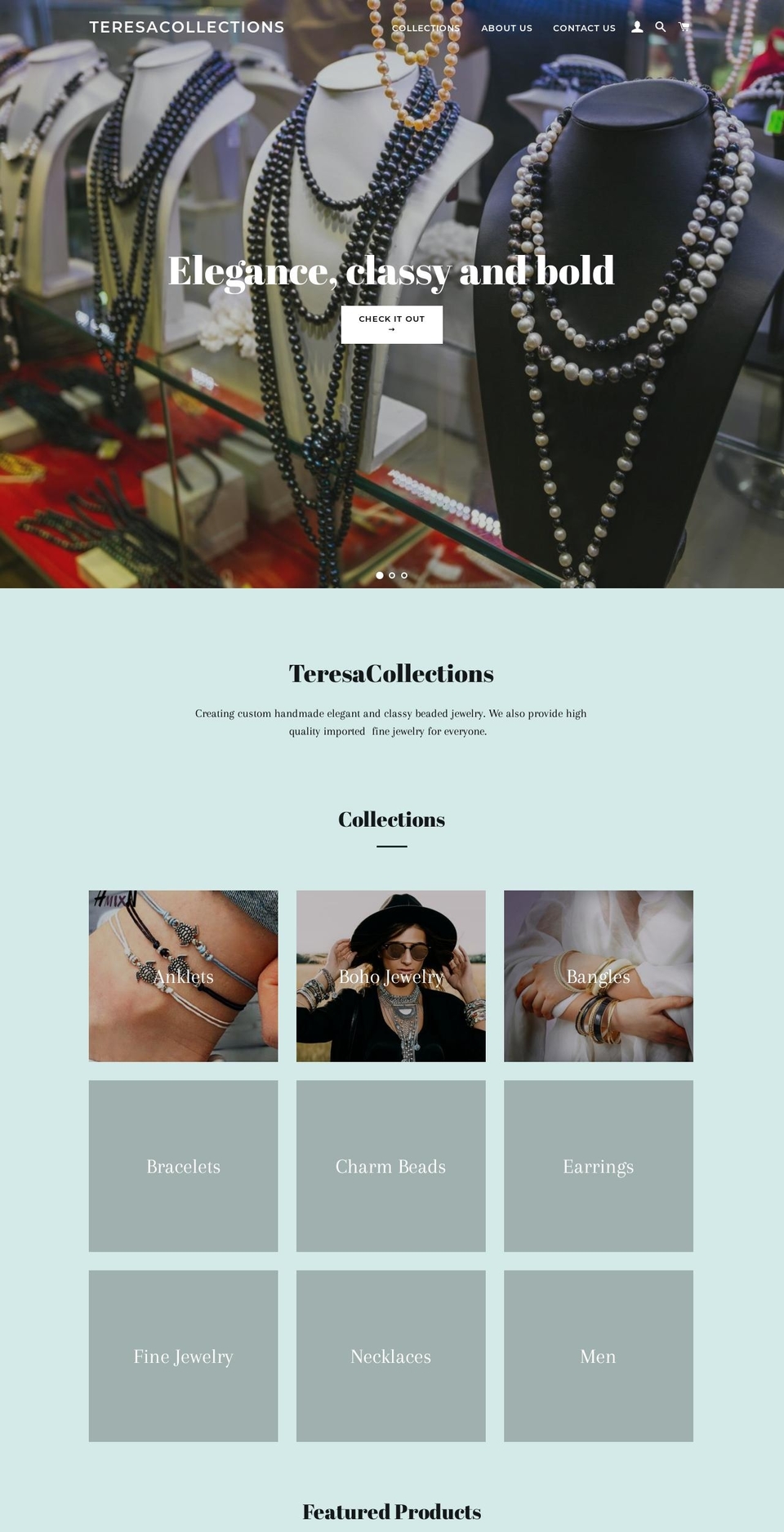 teresacollections.com shopify website screenshot