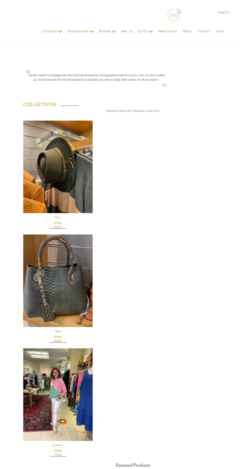 teresasboutique.com shopify website screenshot