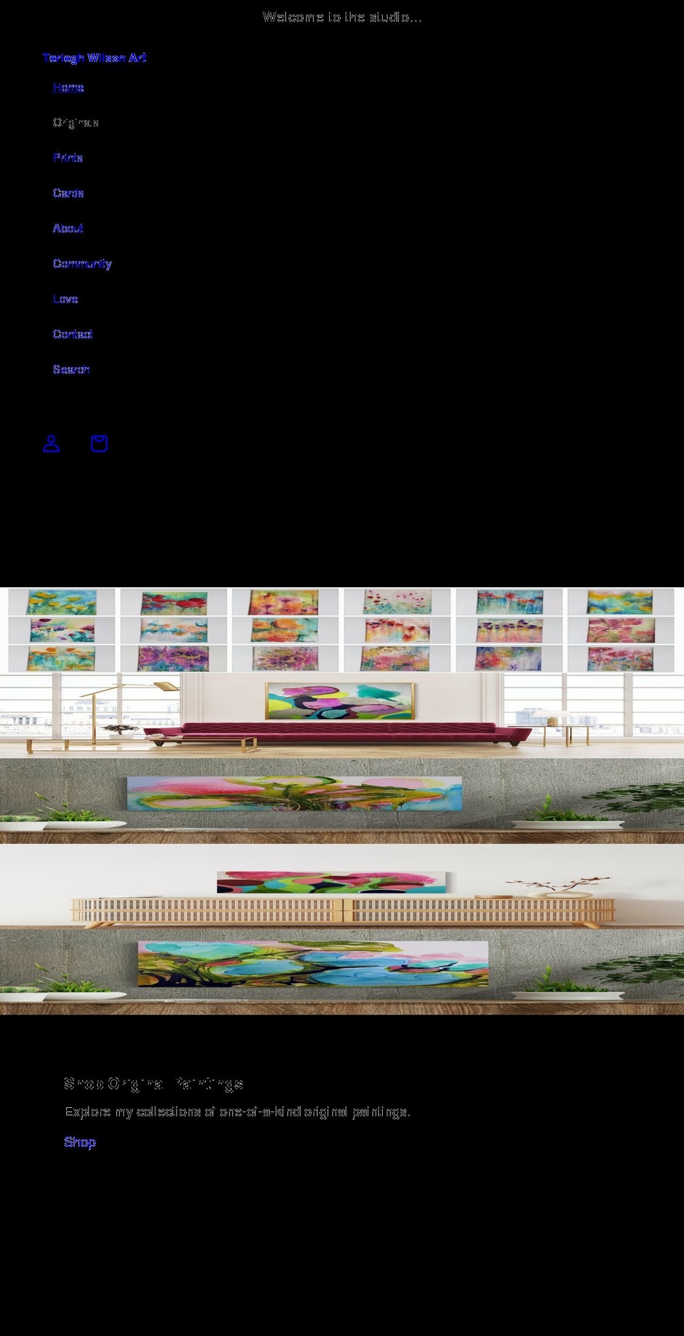 terieghwilsonart.com shopify website screenshot