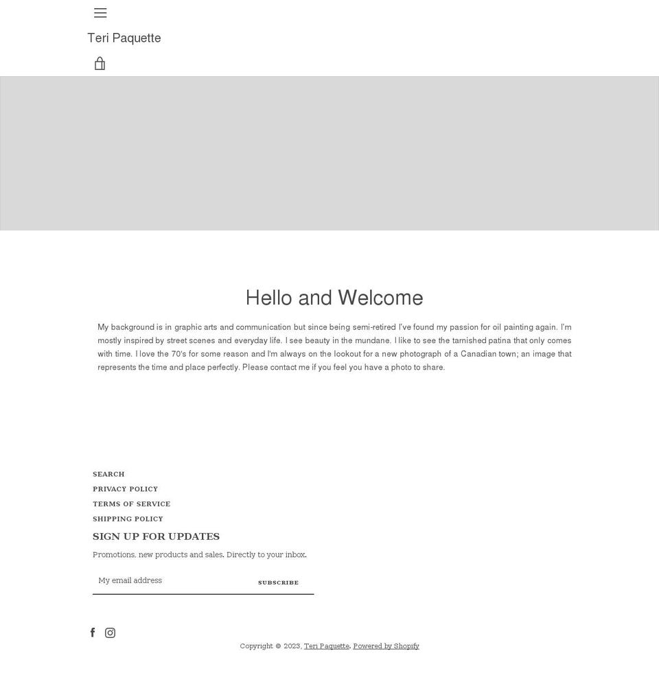teripaquette.com shopify website screenshot