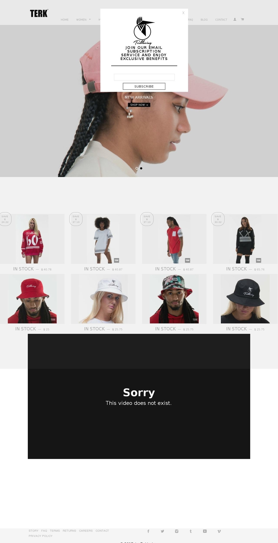 terkloving.com shopify website screenshot