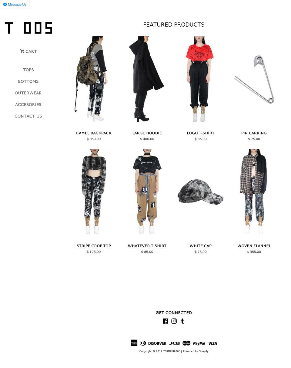 terminal005.com shopify website screenshot