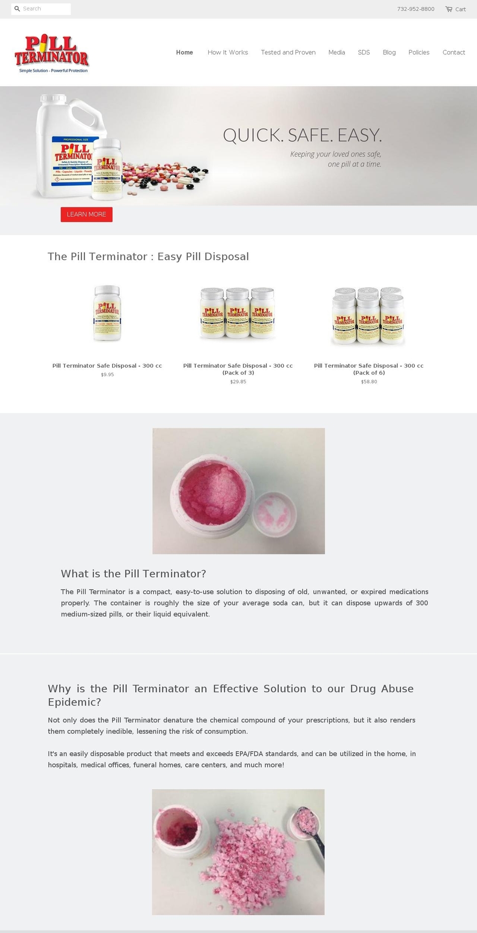 terminatethepills.com shopify website screenshot
