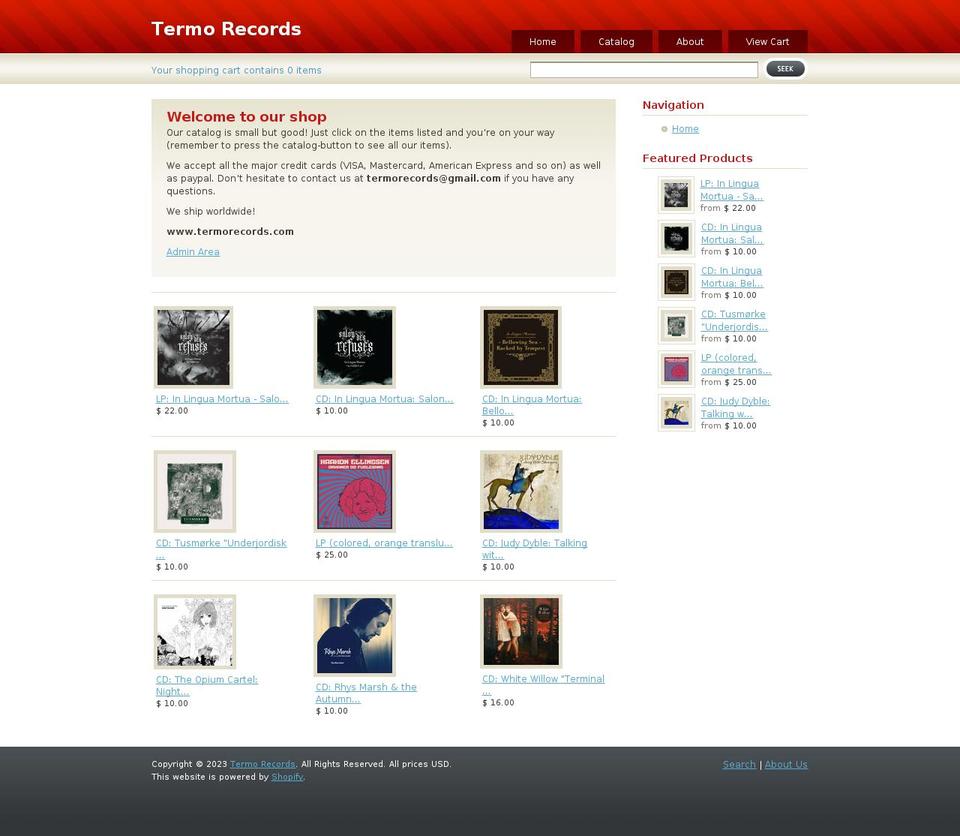 termo.myshopify.com shopify website screenshot