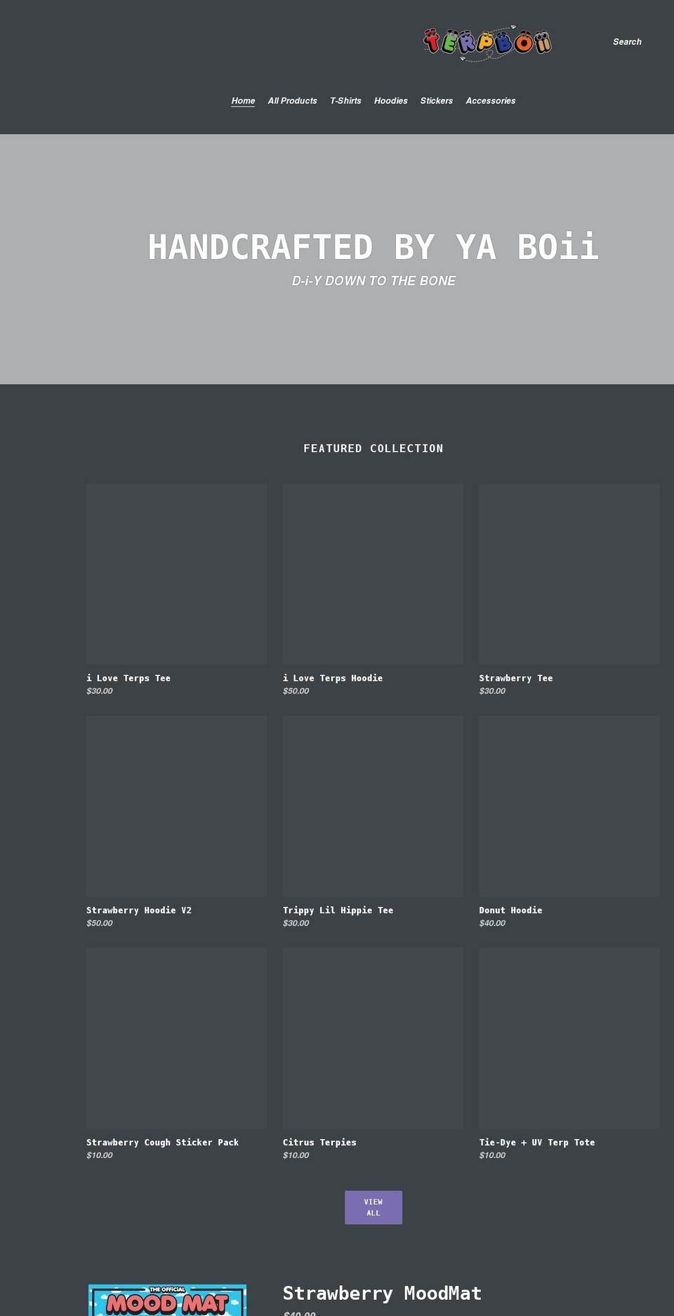 terpboii.com shopify website screenshot