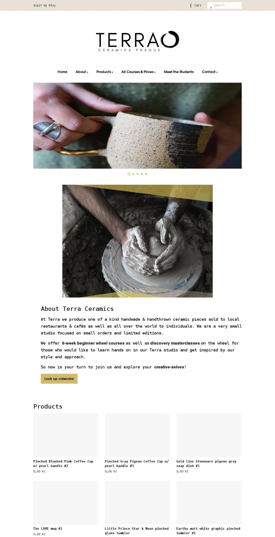 terra-ceramics.com shopify website screenshot