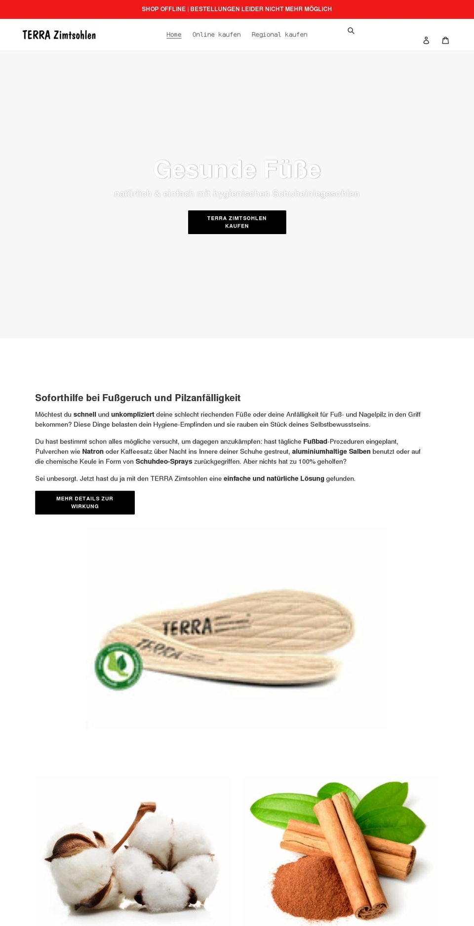 terra-naturprodukte.at shopify website screenshot