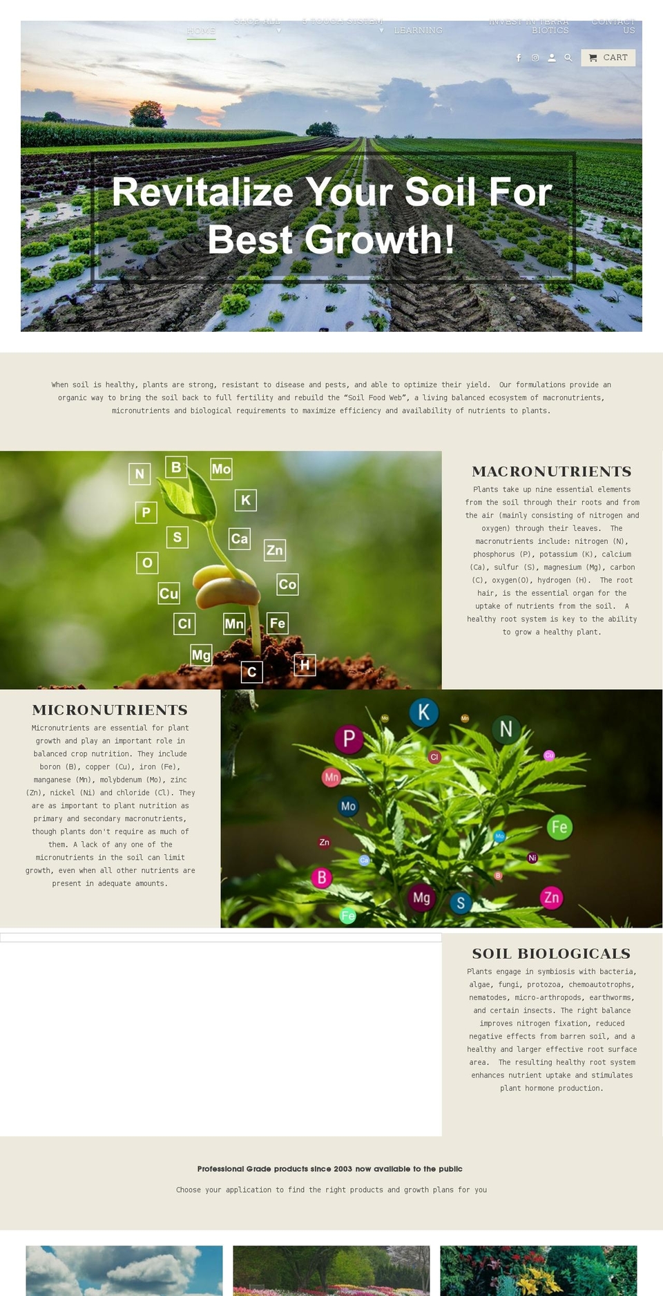terrabiotics.com shopify website screenshot