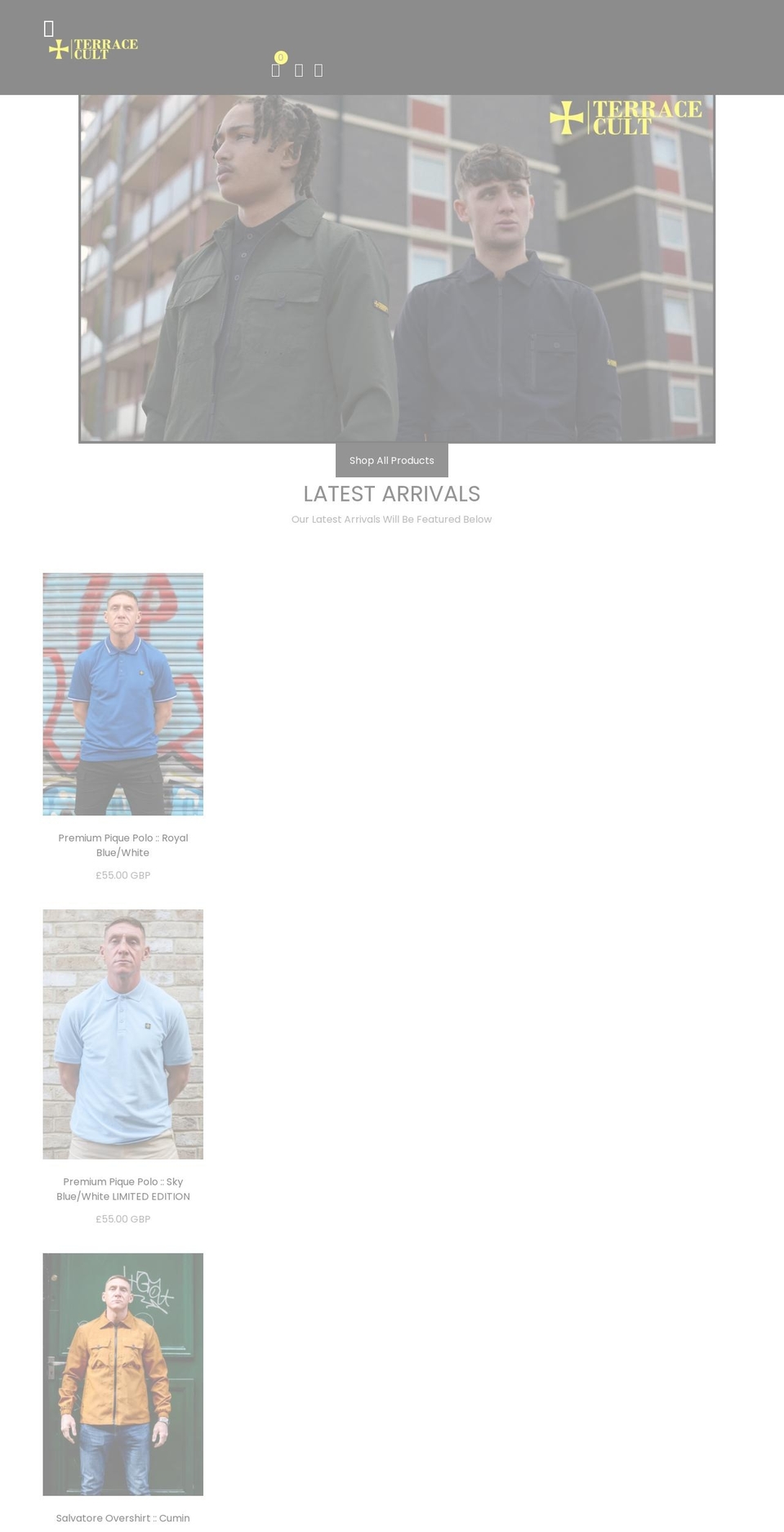 terracecult.com shopify website screenshot