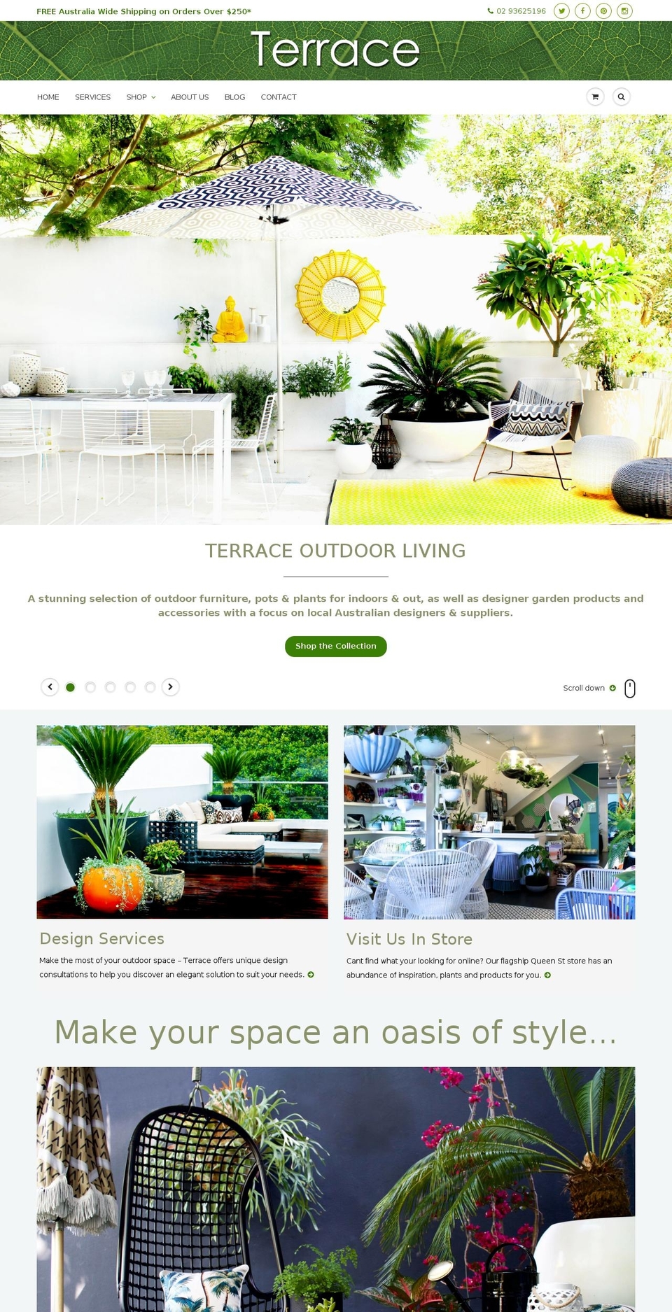 terraceoutdoorliving.com.au shopify website screenshot